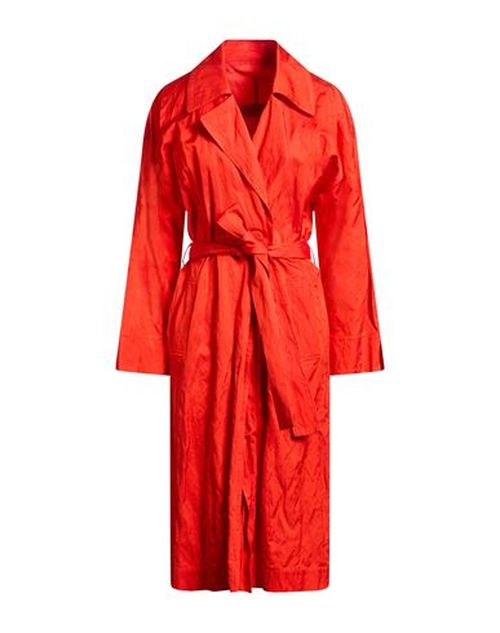 Woman Overcoat & Trench Coat Red Size 4 Viscose, Cotton, Metal
