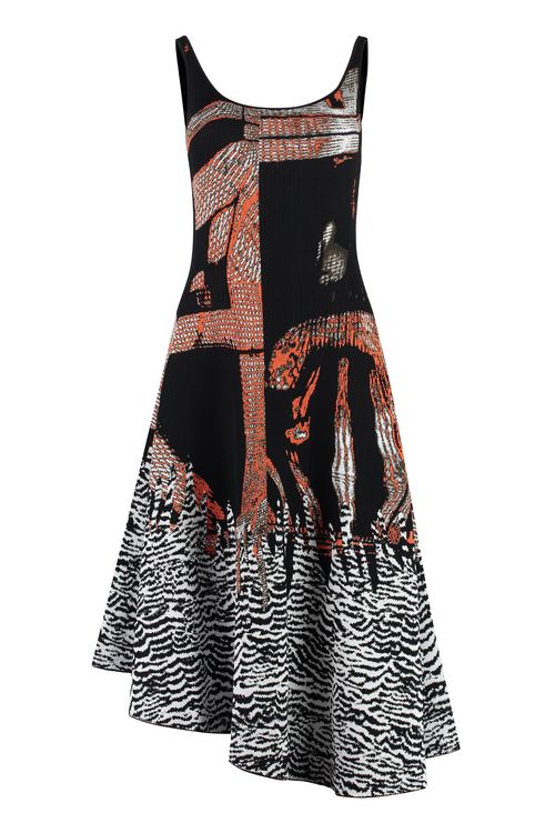 Viscose Jacquard Dress with Open Back - SS23