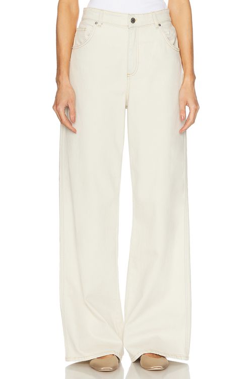 Blumarine Wide Leg Jeans in Ice Blue - White.  42 also in 36