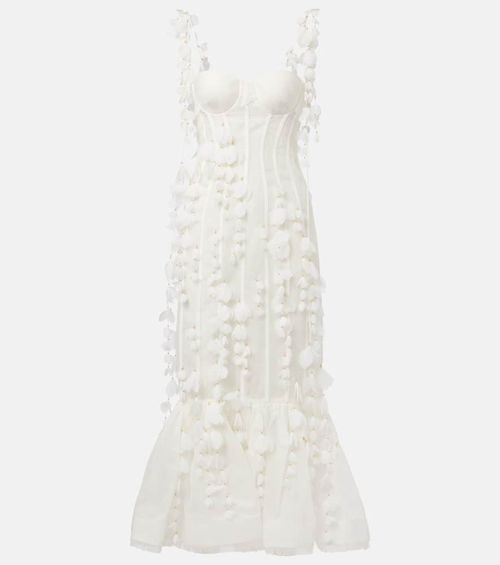 Dawning linen and silk midi dress