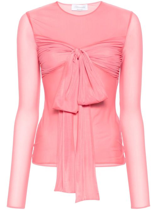 Bow-detail jersey top - Pink