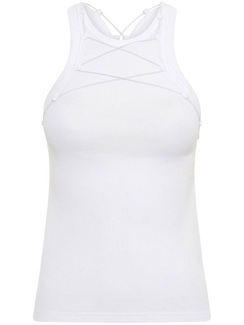 Lock drawstring tank top - White