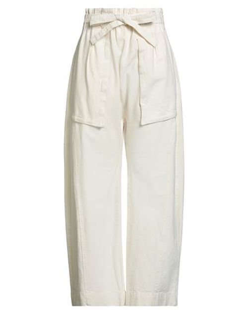 Woman Pants Ivory Size L Cotton, Linen