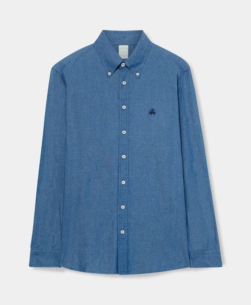 Slim Fit Denim Shirt With Button Down Collar