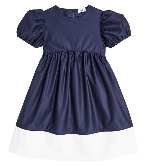 Il Gufo Puff-sleeve cotton-blend dress