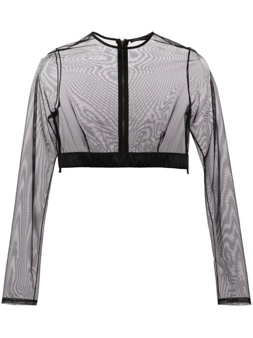 Illusion long sleeve top - Black
