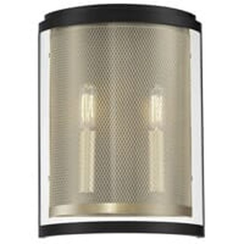 Metropolitan Soho By Robin Baron 2-Light Wall Sconce in Coal And Soft Bra