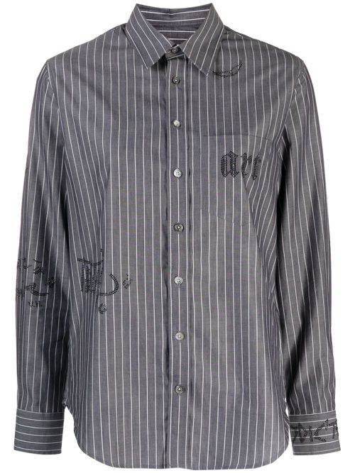 Taskiz rhinestone-embellished striped shirt - EVENING
