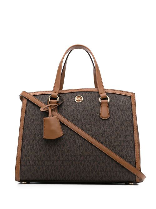 Chantal top-handle tote - Brown