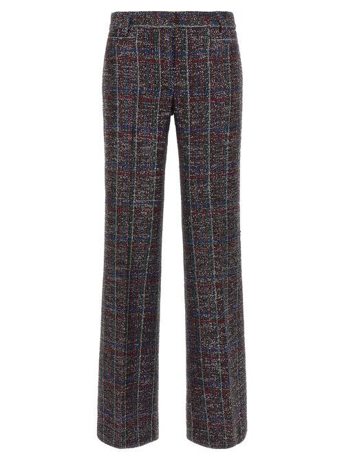 Sequined Tartan Trousers — Multicolor