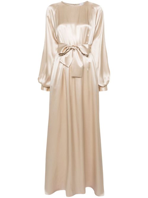 Satin silk maxi dress - Neutrals