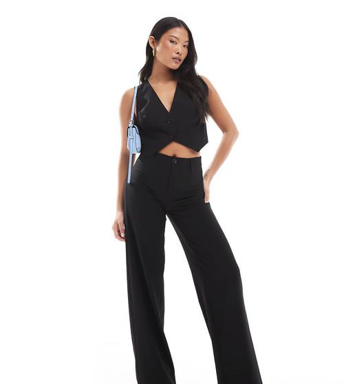 Bershka Petite tailored pants in black