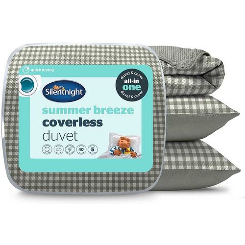 Silentnight Summer Breeze Coverless Duvet Super King 4.5 Tog Sage Gingha