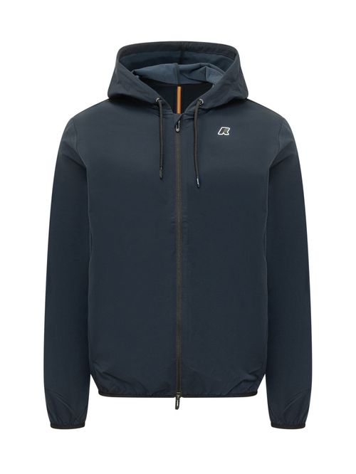 Dark Blue Solid Hood Jacket