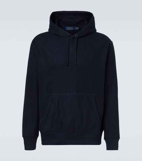 Waffle-knit hoodie