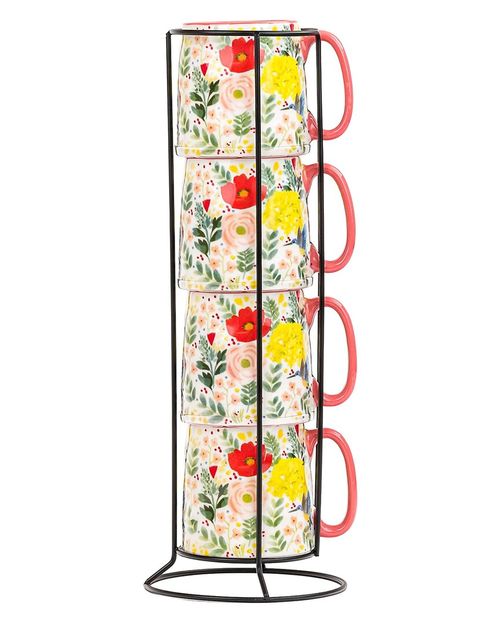 Set Of 4 Bella Espresso Demitasse Stacks