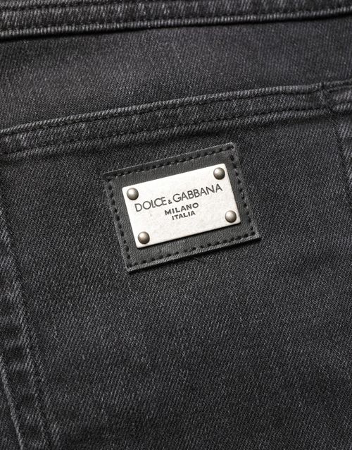 Cotton Stretch Skinny Jeans — Black