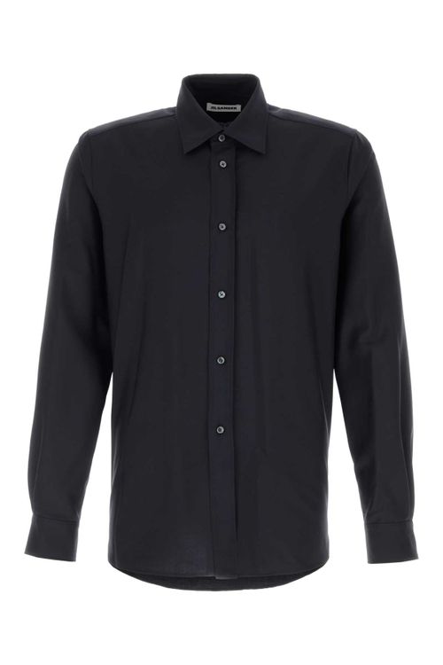 Virgin Wool & Mohair Blend Shirt — Navy