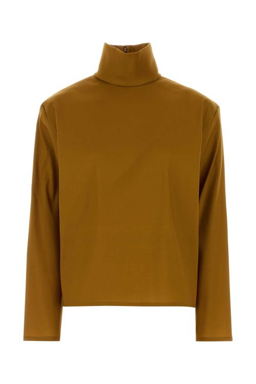 Silk Blend Turtleneck — Orange