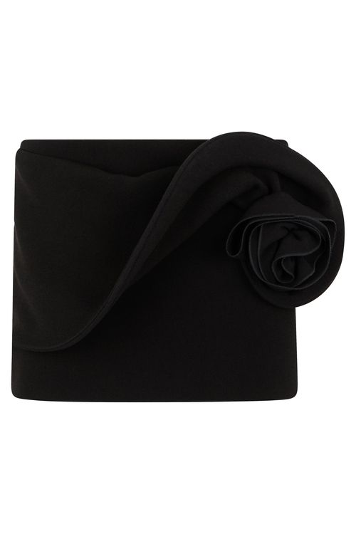 Elegant Low Waist Mini Skirt with Floral Application