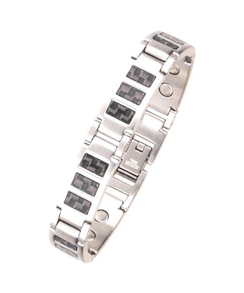 350 Black Carbon Fiber Stainless Steel Magnet Bracelet