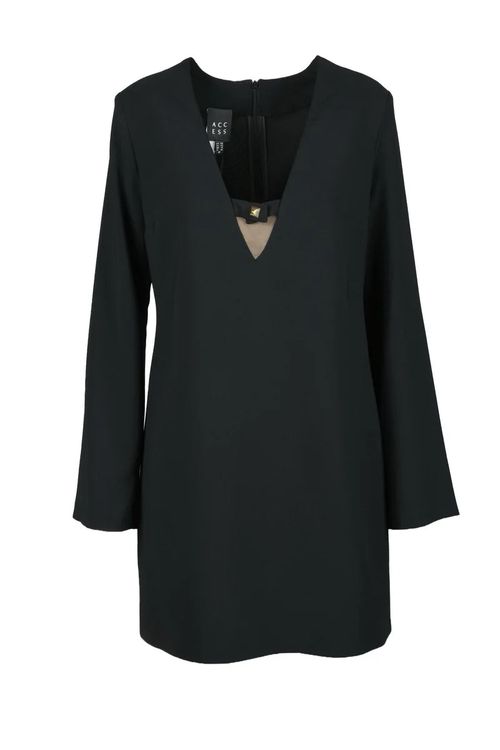 Fluid Drape Black Dress