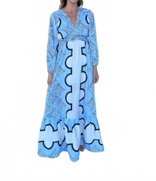 Eva Maxi Dress In Ivory, Black, Baby Blue