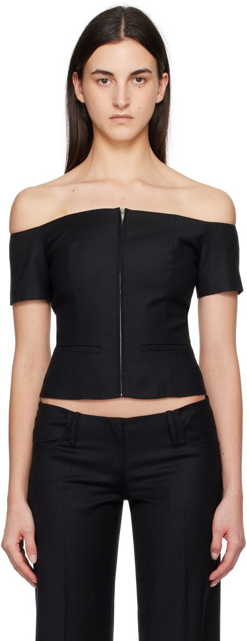 Aya Muse Black Vesta Top