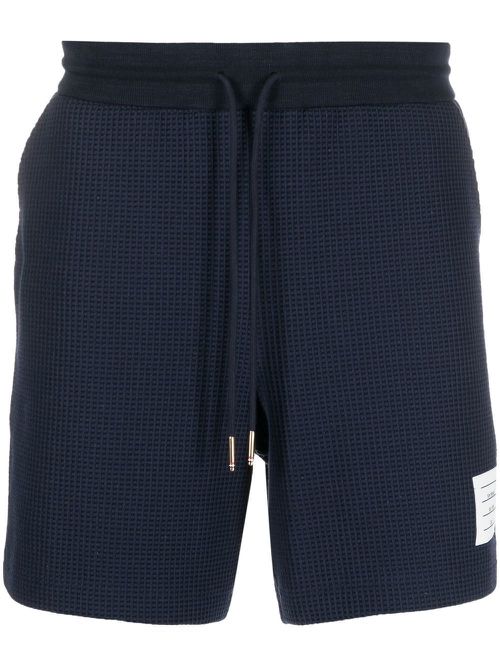 Drawstring mid-thigh shorts - Blue