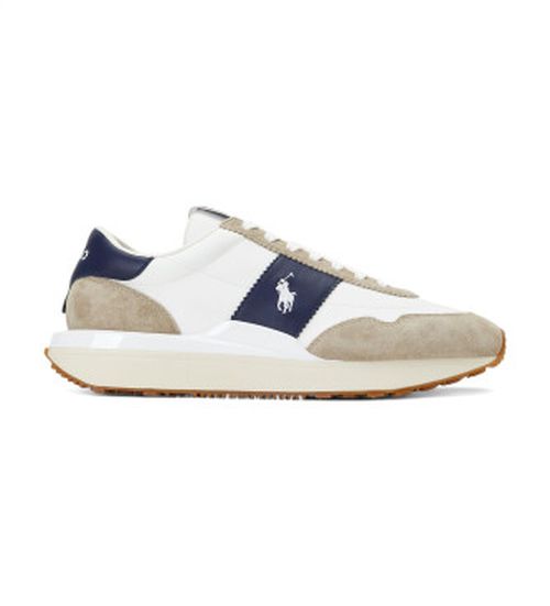 Polo Ralph Lauren for man. 809940305002 Trainers Train 89 white (44), Leather, Flat, Laces, Casual