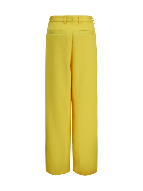 Jacquard Viscose Trousers — Yellow