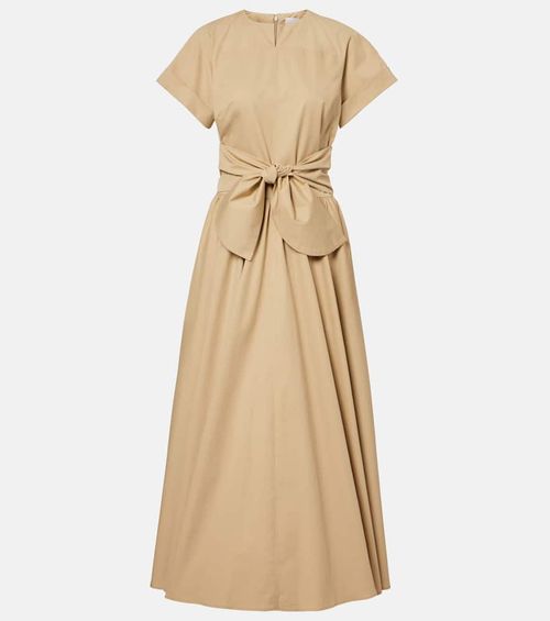 Gathered cotton midi dress