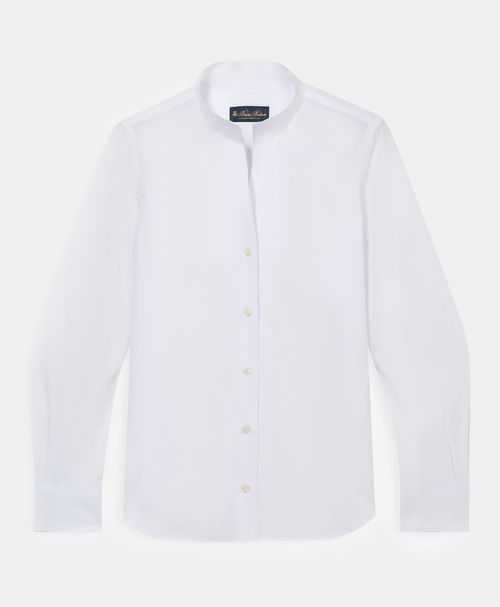 Poplin Shirt With Stand Collar
