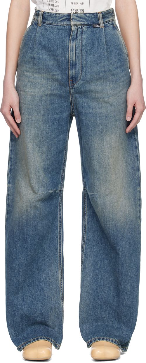 Blue Wide-Leg Jeans