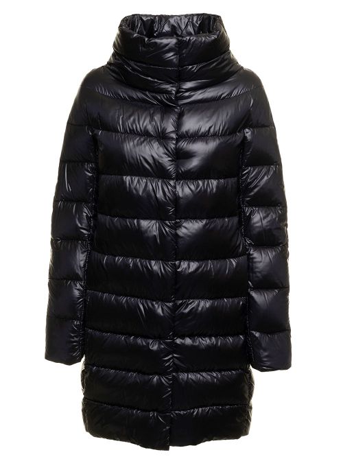 Long Down Insulated Down Jacket — Black