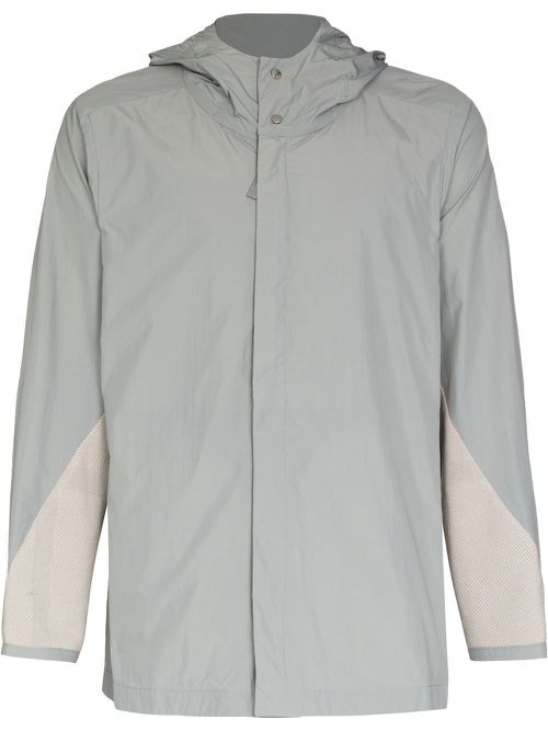 BYBORRE panelled hooded windbreaker - Grey