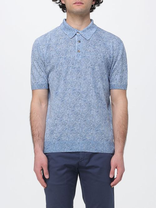 Polo Shirt Men color Gnawed Blue