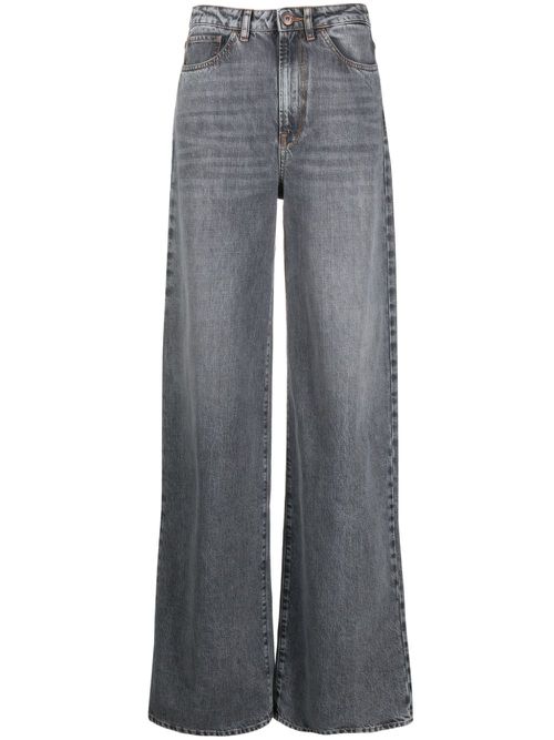 High-rise wide-leg jeans - Grey