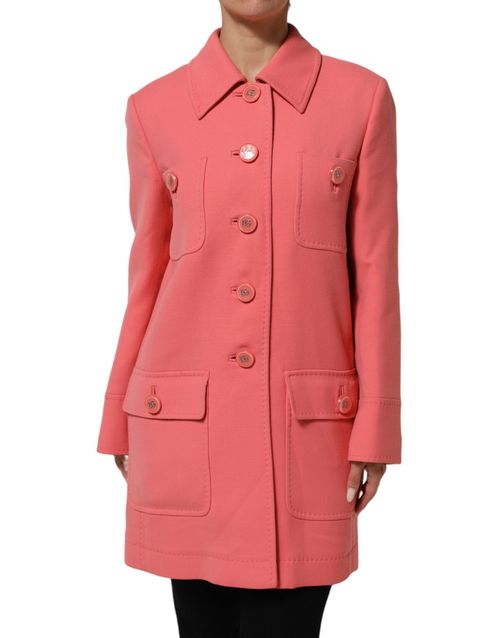 Buttoned Trench Coat — Pink