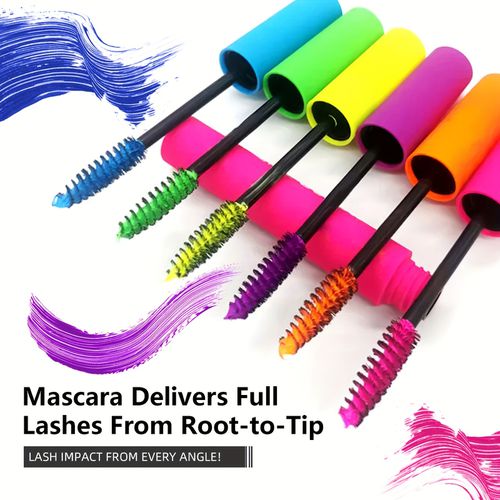 TEMU 6 Colors Colorful Mascara Rainbow Waterproof Mascara Fiber Lash Extensions Mascara, Natural Hypoallergenic Mascara 0. Oz6pc