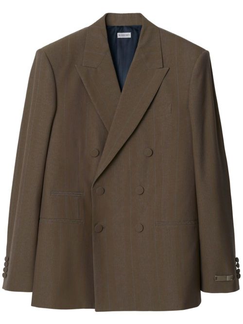 Peak-lapel wool blazer - Brown