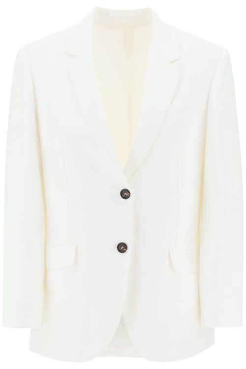 -Blazer Monopetto In Viscosa E Lino-Donna