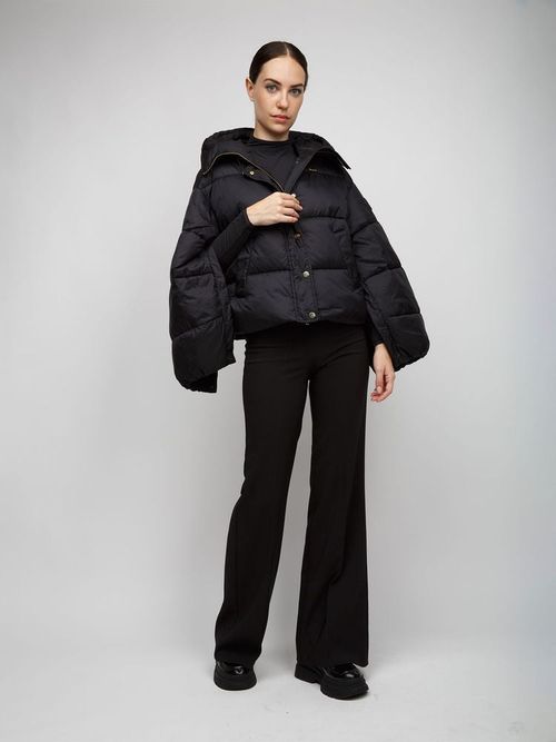 Quilted Puffer Down Jacket — Black