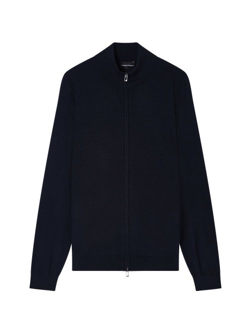 Wool Knit Cardigan — Navy