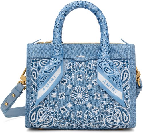 AMIRI Blue Denim Bandana Micro Triangle Bag