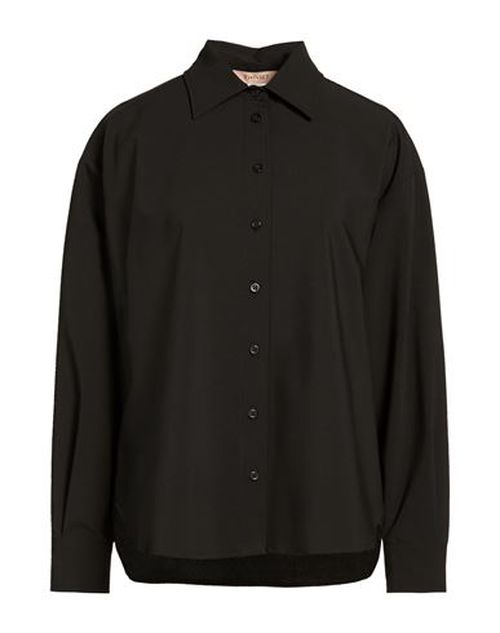 Woman Shirt Black Size 14 Polyester, Viscose, Wool, Elastane