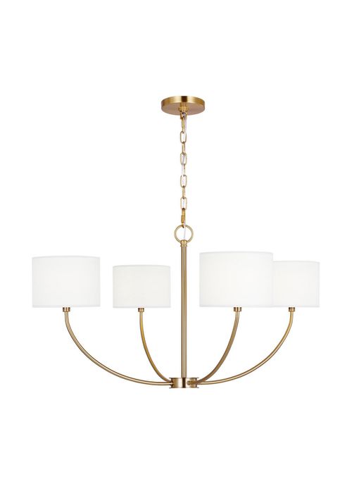 Visual Comfort Studio Sawyer 4-Light Chandelier in Burnished Brass by Kate Spade New York