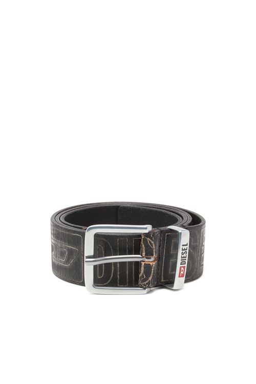 4 cm leather belt with logo - Belts - Man - Black