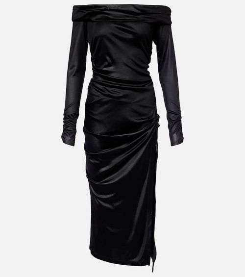 Elife gathered off-shoulder midi dress