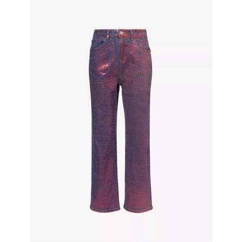 Amy Lynn Womens Amylynn Lupe Metallic Patterned Five Pocket Pants in Red